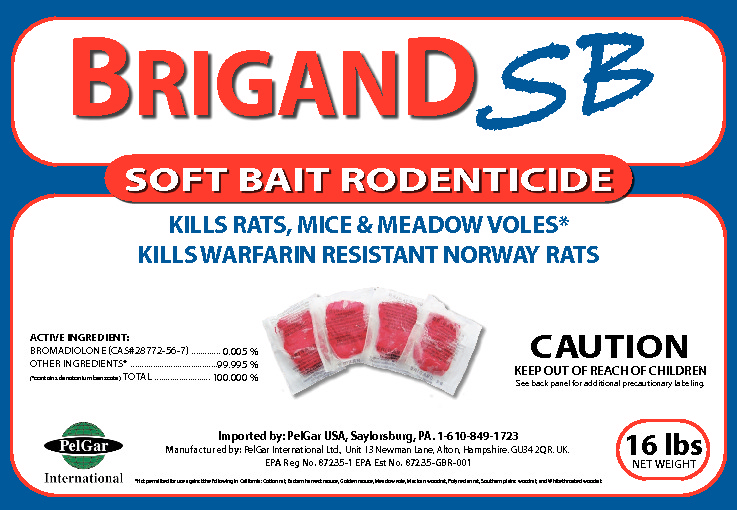 Brigand Soft Bait label